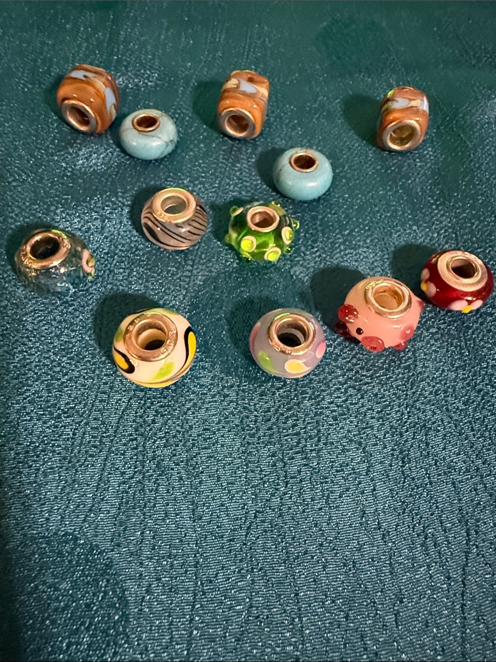 Glass Charm Beads some with Sterling silver